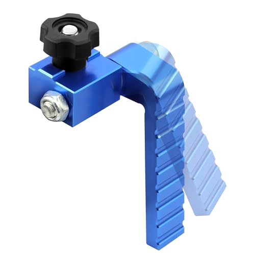 T-Track Flip Stop for 3-Inch Woodworking Fence, Precision Blue Aluminum Miter Saw Stop Block for Universal & Double-Cut T-Tracks (23/64"), Adjustable Arm for Precise Repeatable Cutting - style: 1 Pack