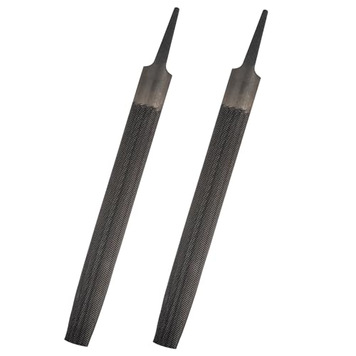2 Pack Half Round Metal File, Small Sharpening File, 6 Inch Hand File Tools for Wood, Metal, Sharpening (2)