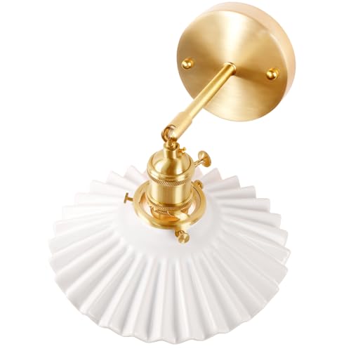 Shenmoyl Brass Lock Part Accessory for Ceramic Pleated Lampshade - size: Screw cap (pleated)