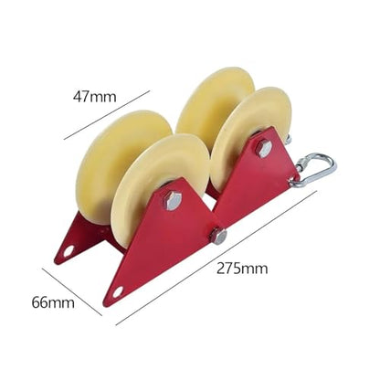 U Groove Stainless Steel Wall Pulley Rope Retract Pulley Rope Manual Pulley with Thicken Material Height Lifting Laborsaving Wall Corner Wheel
