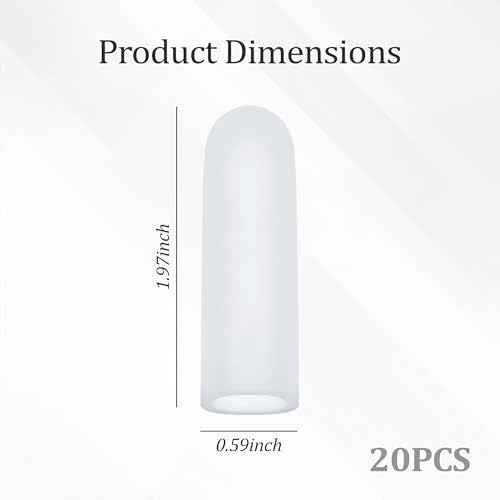 Gel Finger Cots, 20 Pcs Silicone Finger Protectors, Finger Tips Protection, Finger Protector Support, Thumb Protection, Finger Sleeves for Hand Eczema, Finger Cracking Arthritis