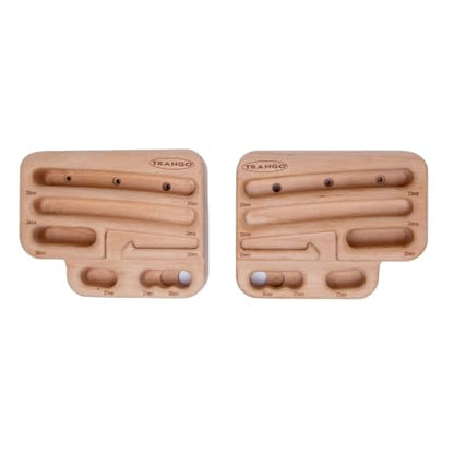 TRANGO Rock Prodigy Hangboard - Finger Training Board for Rock Climbing, Build Finger Strength, Home Training Board, Natural - Beech Wood, Pivot, Forge, Training Center - style: Natural