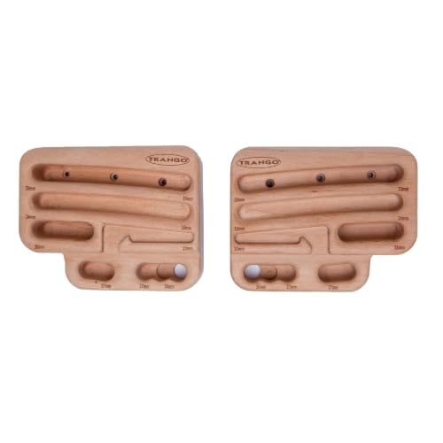 TRANGO Rock Prodigy Hangboard - Finger Training Board for Rock Climbing, Build Finger Strength, Home Training Board, Natural - Beech Wood, Pivot, Forge, Training Center - style: Natural