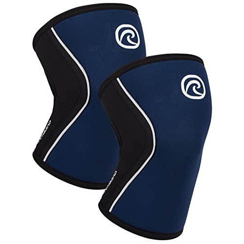 Rehband 5mm Knee Sleeves for Functional Training, Cross-Training & Powerlifting, Weightlifting Knee Support made of Neoprene, Unisex, Colour:Navy - 1 Pair, Size:X-Small - color: Navy - 1 Pair, size: X-Small