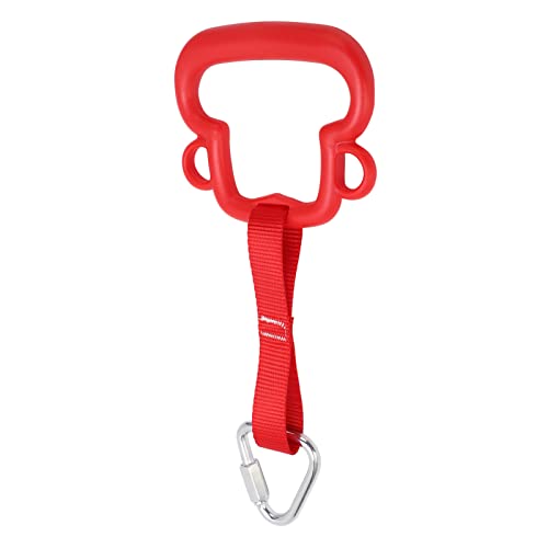 Monkey Style Gymnastic Rings 2 Pack with Quick Hanging Hook for Kids Adults Indoor Outdoor Training Obstacle Course Swing Bar Rings Monkey - color: Red