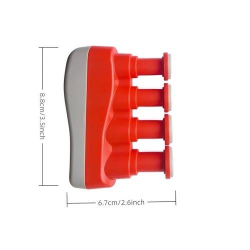 Finger Strengthener, Nalu Hand Grip Trainer Exerciser for Piano, Guitar, Bass, Ukulele Players, Plastic Material, Lightweight and Portable - Improve Finger Flexibility, Strength,1 Pack (Red+Gray) - color: Red+Gray