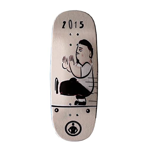 NOAHWOOD Complete Set Wooden (35X97mm Deck) Fingerboards Hand Made Short Nose Short Tail Deck(+Update 5G 34.5mm Ark i Trucks and Need DIY)(Logo PRO Wheels ii) (IP Man Squat) - color: Ip Man Squat