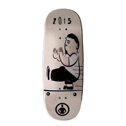 NOAHWOOD Complete Set Wooden (35X97mm Deck) Fingerboards Hand Made Short Nose Short Tail Deck(+Update 5G 34.5mm Ark i Trucks and Need DIY)(Logo PRO Wheels ii) (IP Man Squat) - color: Ip Man Squat