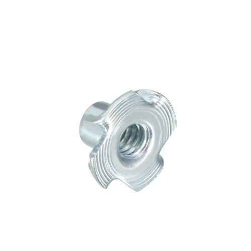 uxcell 1/4"-20 4 Pronged Tee Nut T-Nut for Table Legs Rock Climbing Wall Woodwork Holds Wood Cabinetry 20Pcs