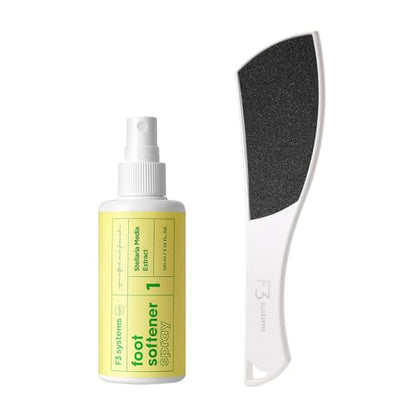 S-Line Emery Foot File & Foot Spray Set, Colossal Double-Sided Pedicure Tool, Effective for Cracked Heel, Ergonomic Design for Easy Grip, Dead Skin Remover, Callus Rasp, Scrubber - color: Set