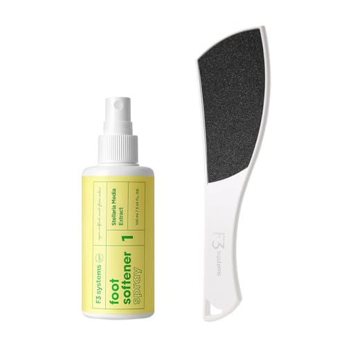 S-Line Emery Foot File & Foot Spray Set, Colossal Double-Sided Pedicure Tool, Effective for Cracked Heel, Ergonomic Design for Easy Grip, Dead Skin Remover, Callus Rasp, Scrubber - color: Set