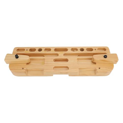 Training Hang Board, Solid Wood with Various Grip Holes, Enhanced Strength Exercise Compact Climbing Finger Wooden Hangboard with Adjustable Depths, Forearm Strengthener
