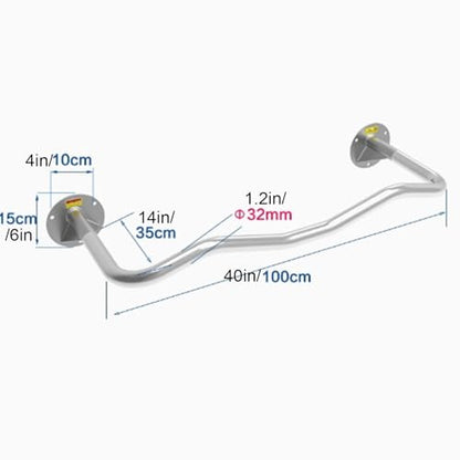 Wall-Mounted Pull-up bar, deep Space Style, Suitable for Installation Without Space Under The Wall, Strength Training Pull-up Bars, bar with Multi-Grip Foam Handle, Pull-up bar for Home Gym,B - size: B