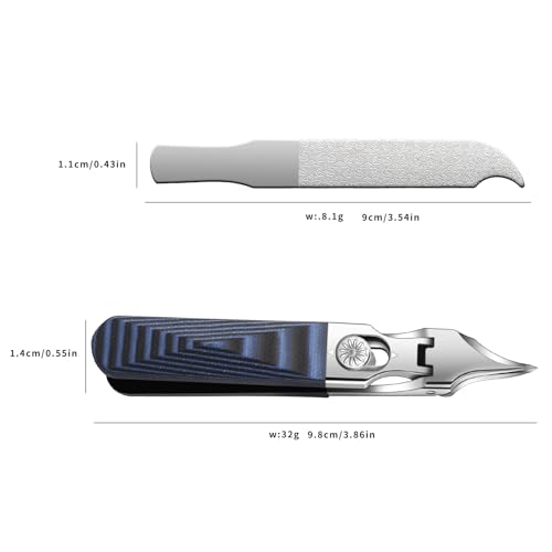 Ingrown Toenail Clippers with Curved Sharp Blade, Toe Nail Clippers for Ingrown Nails, Toenail Nipper for Seniors with Thick Toenails (Straight Blue C) - color: Straight Blue C