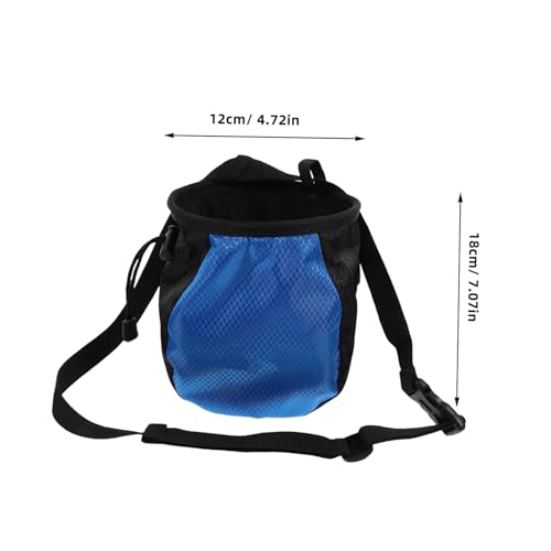 BESPORTBLE Chalk Bag for Climbing and Weightlifting Waist Belt Opening Anti-Slip Powder Storage for Bouldering and Gymnastics Training Blue and Black Design