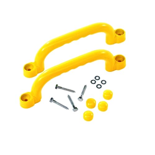 Vaveren Children Climbing Handle Non Slip Playset Ergonomic Outdoor Climbing Grab Bar Secure Hold Suitable for Treehouse Backyard Home Playground, Yellow - color: Yellow