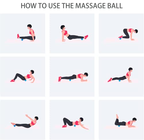 Hard Peanut Massage Ball, Double Lacrosse Massage Ball. Deep Tissue Massage Roller Mobility Ball for Physical Therapy Myofascial Release Muscle Relaxer Acupoint Massage (Blue) | Mobility Massager Tool for Deep Tissue Physical Therapy Myofascial Release Tr