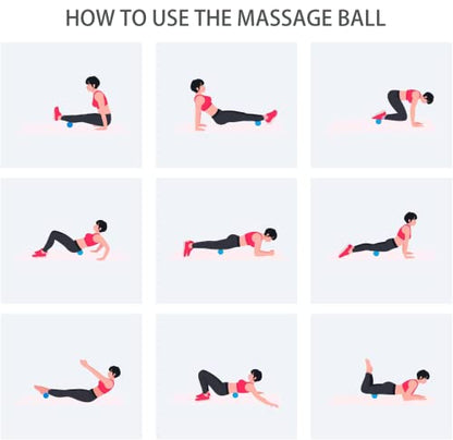 Hard Peanut Massage Ball, Double Lacrosse Massage Ball. Deep Tissue Massage Roller Mobility Ball for Physical Therapy Myofascial Release Muscle Relaxer Acupoint Massage (Blue) | Mobility Massager Tool for Deep Tissue Physical Therapy Myofascial Release Tr