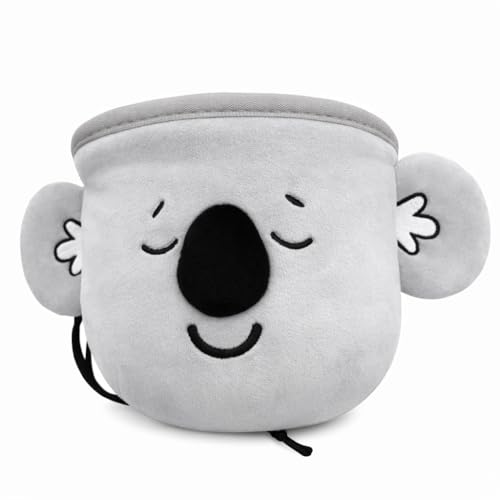 Chalk Bag for Rock Climbing - Bouldering Chalk Bucket with Quick-Clip Belt, Zipper Pocket and Brush Holder - Koala