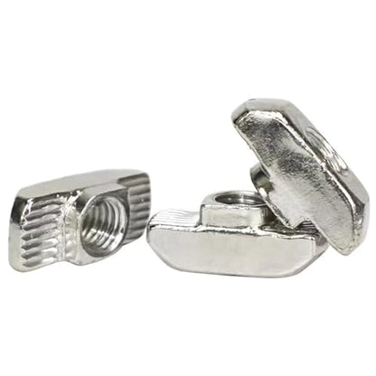 50 Pcs 2020 Series M3 T Nuts, T Slot Nut Hammer Head Fastener Nut, Nickel Plated Carbon Steel Nut for European Aluminum Profile,Drop in T Slot Nuts Assortment Kit(20-M3) - size: 20-M3（50 Pcs）