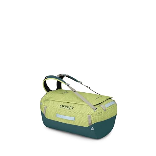 Osprey Transporter Lightweight Travel Duffel Bag - Extra Large Water Resistant Durable Gear Bag for Men and Women - color: Glow Dew-torrent Blue, style: 65l