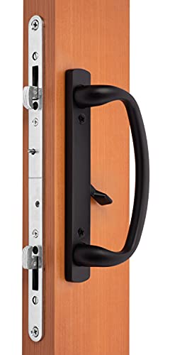 Rockwell Security Charlotte Patio Sliding Door Handle Set Antique Black Finish Fits 3-15/16 Inch CTC Screw Holes for Residential Use - color: Antique Black