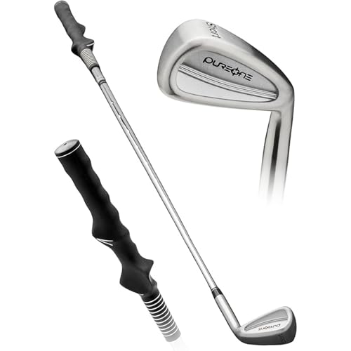 PureGrip™ Golf Training Aid Club – Right-Handed Swing Trainer with Small Club Head and Molded Grip for Consistency and Accuracy – Improve Muscle Memory, Grip Position, and Swing Tempo