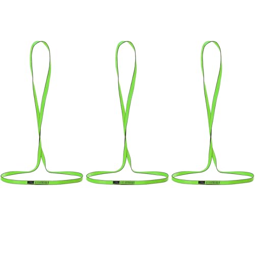 18mm Nylon Climbing Sling Runner 23KN-CE2008 EN566 Certified Webbing Straps | Climbing Sling for Rock Climbing, Rappelling, Arborist Tree Work, Hammock Rigging, Yoga Swing & Outdoor Safety Gear - color: Green-3pcs, size: 120cm