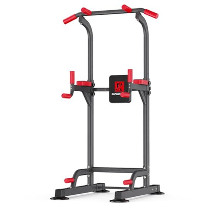 K KiNGKANG Power Tower Pull Up Bar Station for Home Gym Fitness Equipment | Dual-knob Height Adjustment | Load 450lbs| Suction cup feet | New upgraded