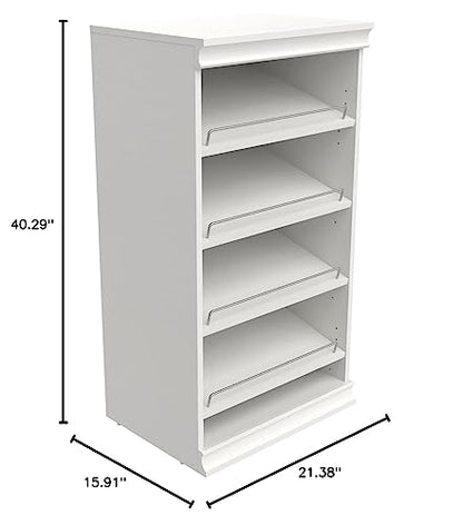 ClosetMaid Modular Storage Shelf Unit with Angled Shoe Shelves, White - color: White