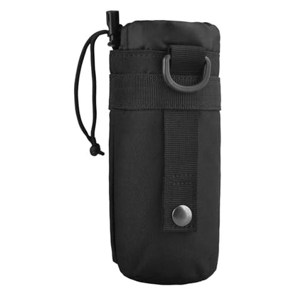 TRIWONDER Tactical MOLLE Water Bottle Pouch H2O Hydration Carrier, Military Bottle Holder Molle Drink Holder Travel Water Bottle Bag for Backpack Camping Outdoor - color: 01 Black