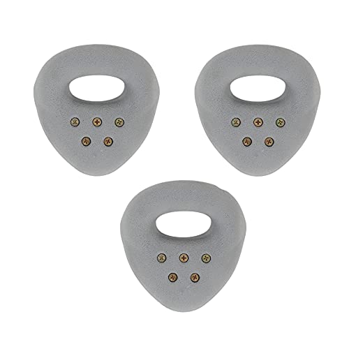 Atomik Rock Climbing Holds Set of 3 Large Screw-On Ring Jugs in Gray