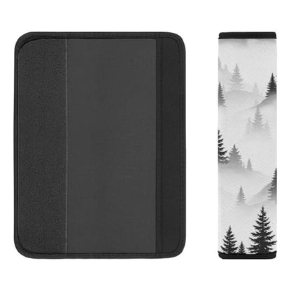 Breathable Car Seat Belt Pad for Girls And Boys, Stroller Pushchair High Chair, 2PCS Grey Rustic Woodland Pine Tree Jungle Smoky Mountain Retro Natural Shoulder Harness Cover Easy Install (No Tool) - color: Pattern 368