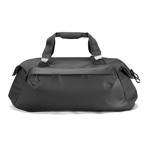 Peak Design Travel Duffel 65L, Black, Extra-Wide Single Zip Access, Weatherproof Shell, 4 External Pockets, Fits Packing Cubes & Camera Cubes, Ideal for Longer Trips, Versatile Duffel Bag for Travel - color: Black, size: 65L