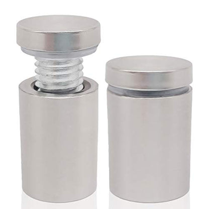 Lantee 20 Pcs Silver Tone Stainless Steel 19 x 30mm Standoff Hardware Mounts Screws for Glass - color: Silver, size: 3/4" x 1-1/8" / 19 x 30mm