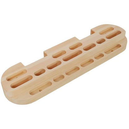 Portable Wooden Hangboard with Rope, Compact Fingerboard for Climbing Training, Multiple Grip Options, No-Drill Installation - size: 21.5 Inch