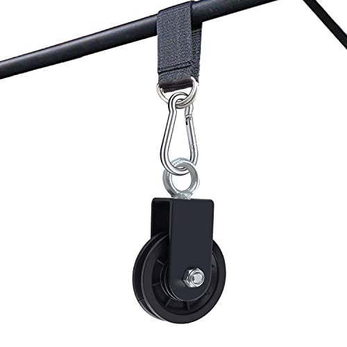 Taeku Cable Pulley, Silence Smooth Detachable Rotation Traction Wheel LAT Pulley System Attachment DIY Lifting Blocks Hoists for Home Projects Clothesline Shop Lifts (3.54in) - color: 9CM