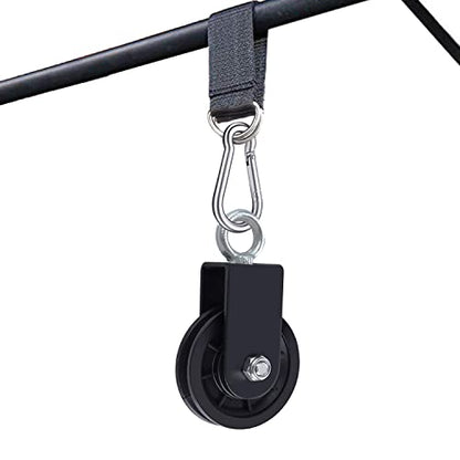 Taeku Cable Pulley, Silence Smooth Detachable Rotation Traction Wheel LAT Pulley System Attachment DIY Lifting Blocks Hoists for Home Projects Clothesline Shop Lifts (3.54in) - color: 9CM