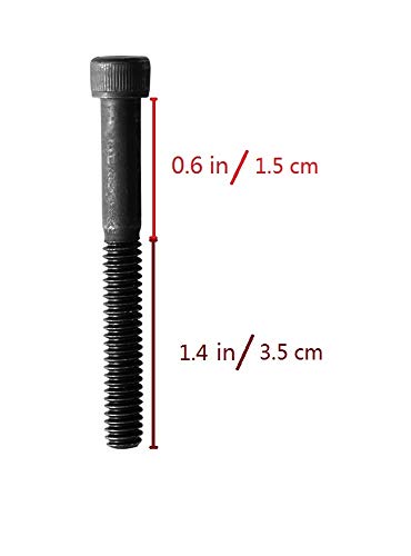 Socket Head Cap Screw, 1/4-20 x 2, Alloy Steel, Black Oxide, Hex Socket Coarse Thread, 1/4 inch Hexagonal Allen Bolt, Length: 2 inch, Full Thread (Quantity: 10) - size: 2 Inches (2")