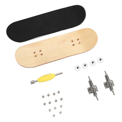 Yosoo Health Gear Finger Skateboards, Finger Board, Finger Skating Board, 1Pc Maple Wooden Alloy Fingerboard Finger Skateboards with Box Reduce Pressure People Gifts(White) - color: White