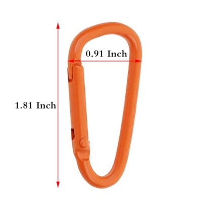Mini Skater 1.8 Inch Coated Small Keychain Carabiner Clip Spring Snap Hook Aluminum Alloy D Ring for Keys Backpack Dog Leashes Hiking Camping Outdoor Activities,12 Pcs