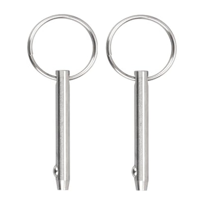 2 PCS Marine 316 Stainless Steel Quick Release Pin Bimini Top Pin, Diameter 1/4"(6.3 mm), Overall Length 3"(76 mm), Usable Length 2.4"（61 mm - size: 2 Pieces