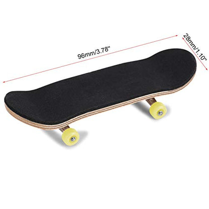 HURRISE Wooden Finger Skateboard, Maple Wood and Alloy, Yellow, with Box, Stress Relief Kids Gift - color: Yellow
