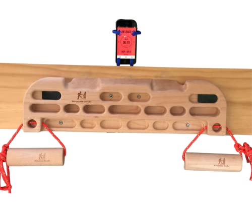 AU Wooden Hangboard Climbing Wildwood 2001 with Pull Up Hand Grips | Rock Climbing | Bouldering Hangboard Door Frame Climbing | Fingerboard Climbing |