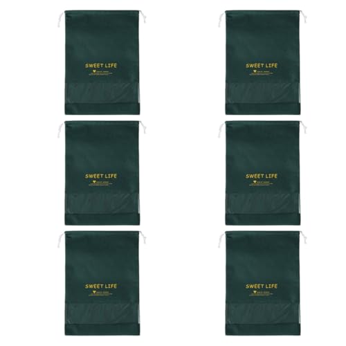 6pcs Drawstring Shoe Bags Travel Organizer Portable Non-woven Fabric Dustproof Storage Pouches Large 30x44cm for Sneakers and Slippers