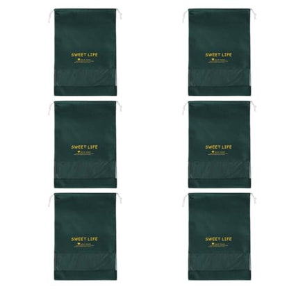 6pcs Drawstring Shoe Bags Travel Organizer Portable Non-woven Fabric Dustproof Storage Pouches Large 30x44cm for Sneakers and Slippers