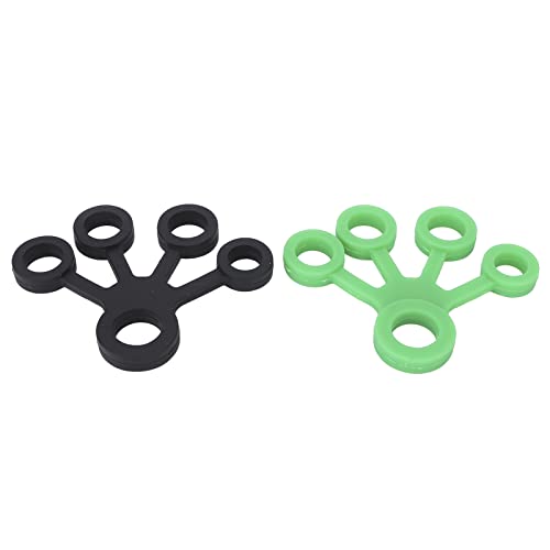 Finger Stretcher Silicone Resistance Bands Hand Strengthener for Finger Grip Exercise Hand Training Office Workers Travelers Dark Green Black 2 Pack 11LB