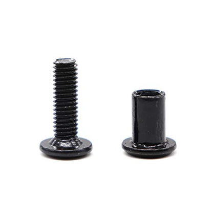 10-Pack Hex Socket Cap M6x15mm Black Bolts Connecting Cap Nuts Set for Furniture Beds Cupboard - size: M6 x 15mm (10 pcs)