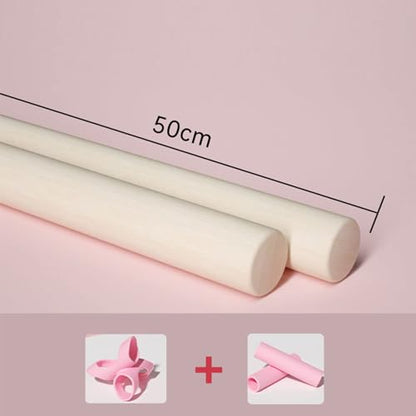 2PCS Yoga Rod Stick Set,Portable Pilates Bar Open Back Corrective Hump Round Wooden Stretching Tool with Buckle for Martial Artists Dancers Gymnasts - size: 19.7x0.8Inch