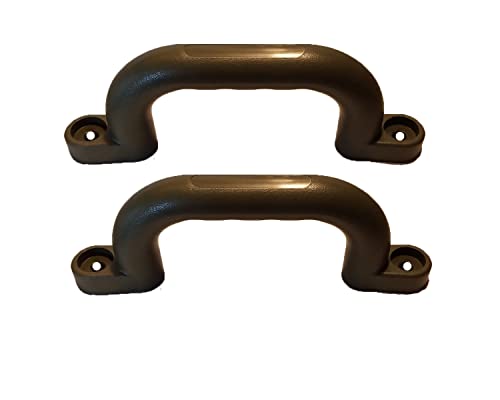 APSI Plastic Handle Grab Bar for Playground Equipment, Climbing Walls, Doors, Drawers, Trees, Camper, Barn Door, Bunk Bed and More, Sturdy All Weather Material, Pack of 2 (Hunter Green) - color: Hunter Green